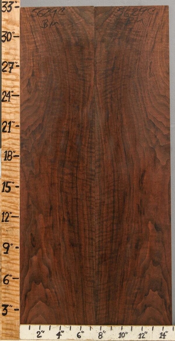 Musical Curly Claro Walnut Microlumber Bookmatch 15" X 33" X 1/4 (NWT-5629C)