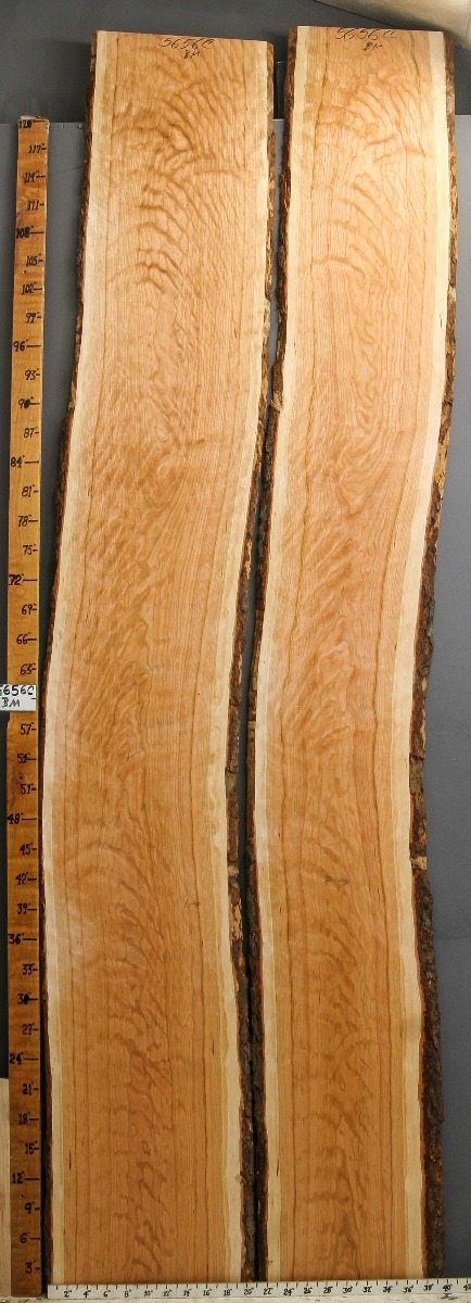 5A Curly Cherry Bookmatch with Live Edge 37" X 129" X 4/4 (NWT-5656C)