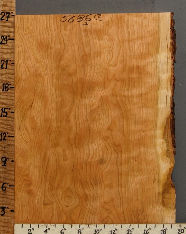 5A Curly Cherry Lumber with Live Edge 18"1/2 X 27" X 5/4 (NWT-5686C)