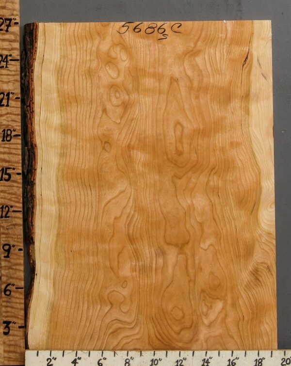 5A Curly Cherry Lumber with Live Edge 18"1/2 X 27" X 5/4 (NWT-5686C) - Image 2