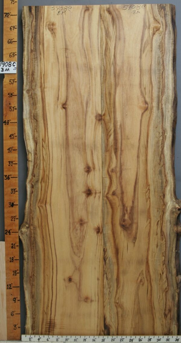 5A Striped Myrtlewood Bookmatch with Live Edge 34" X 74" X 5/4 (NWT-5908C) - Image 2