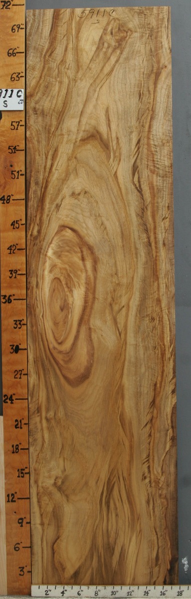5A Striped Myrtlewood Lumber with Live Edge 17"3/4 X 71" X 5/4 (NWT-5911C)
