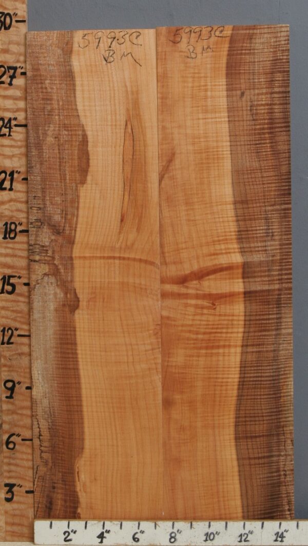 5A Frog Hair Spalted Curly Maple Bookmatch 14"3/4 X 29" X 4/4 (NWT-5993C) - Image 2