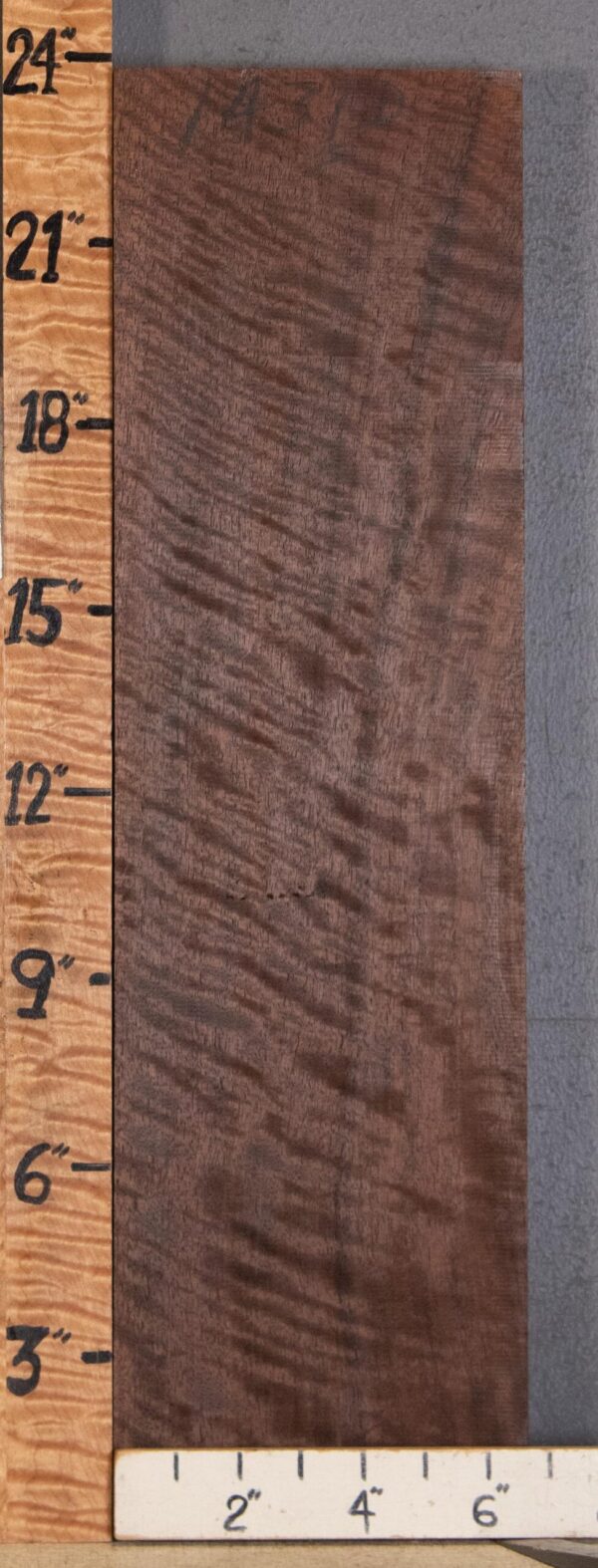 Musical Curly Marbled Claro Walnut Lumber 6"3/4 X 23" X 1"3/4 (NWT-1431D) - Image 2