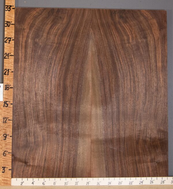 Musical Marbled Claro Walnut Vertical Grain Bookmatch Lumber 29"1/4 X 33" X 1"1/8 (NWT-1449D)