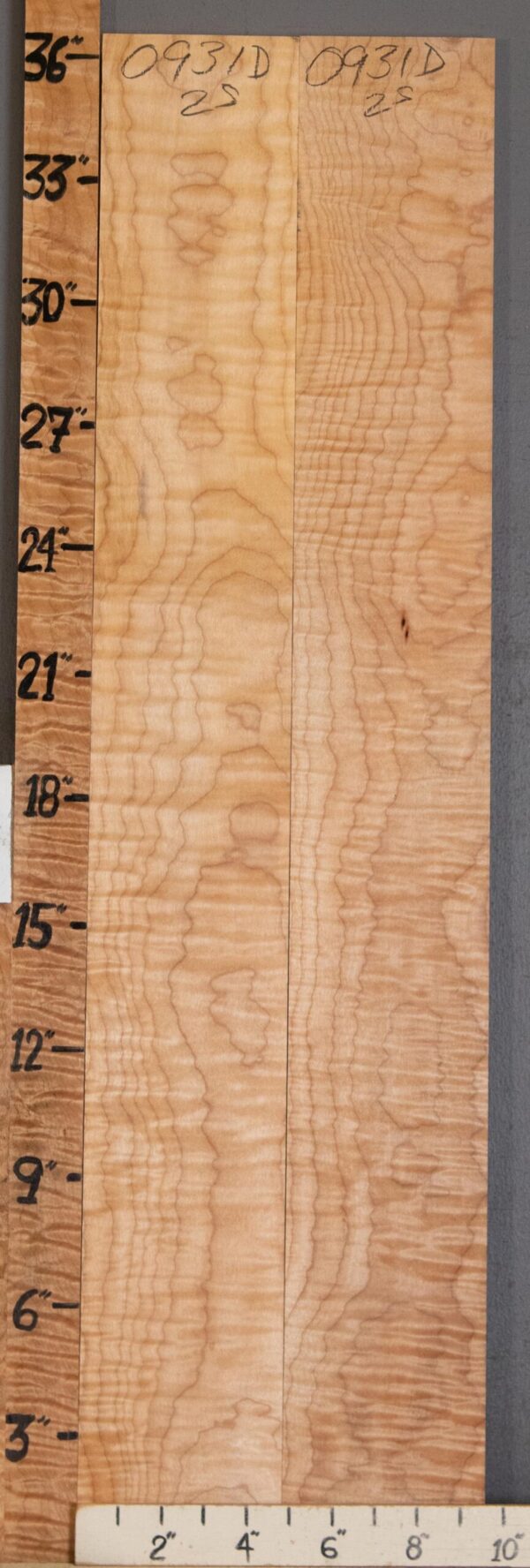 5A Curly Maple 2 Board Set 9"1/2 X 36" X 4/4" (NWT-0931D) - Image 2