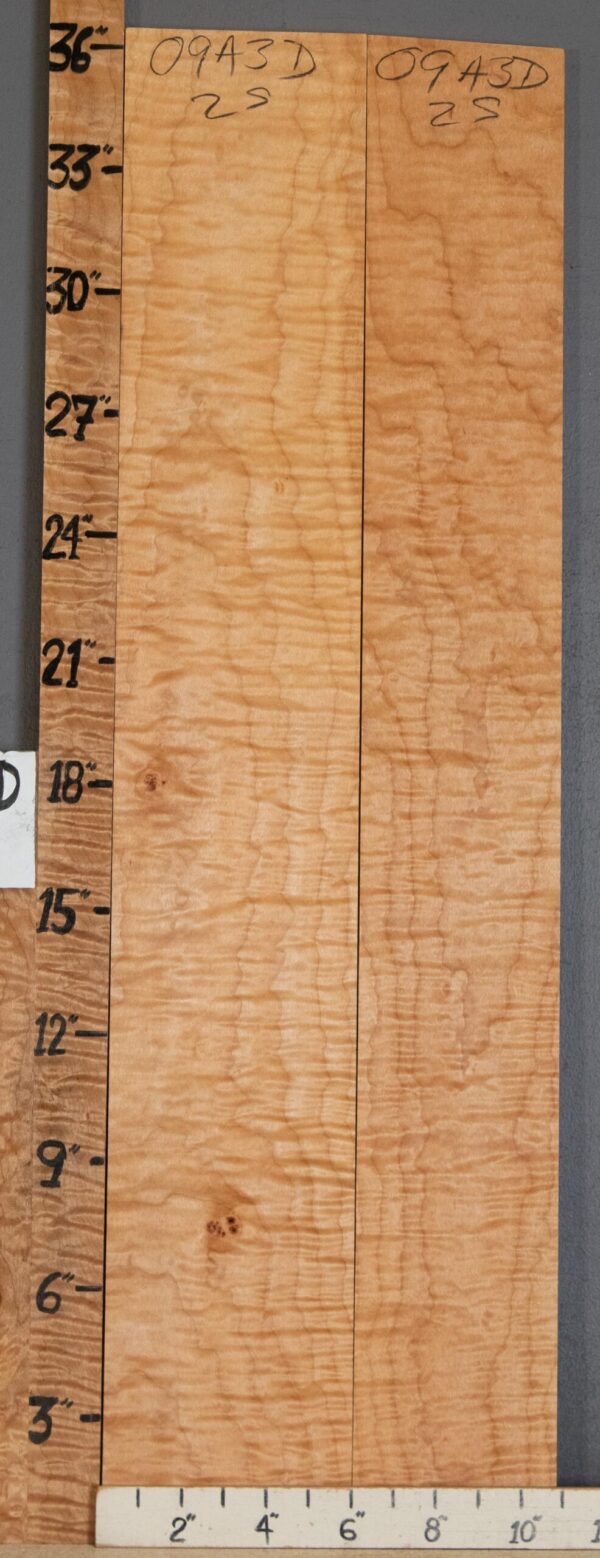 5A Curly Maple 2 Board Set 10"3/4 X 36" X 4/4" (NWT-0943D)