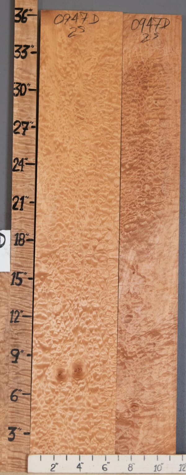 5A Quilted Maple 2 Board Set 11"1/4 X 36" X 4/4" (NWT-0947D) - Image 2