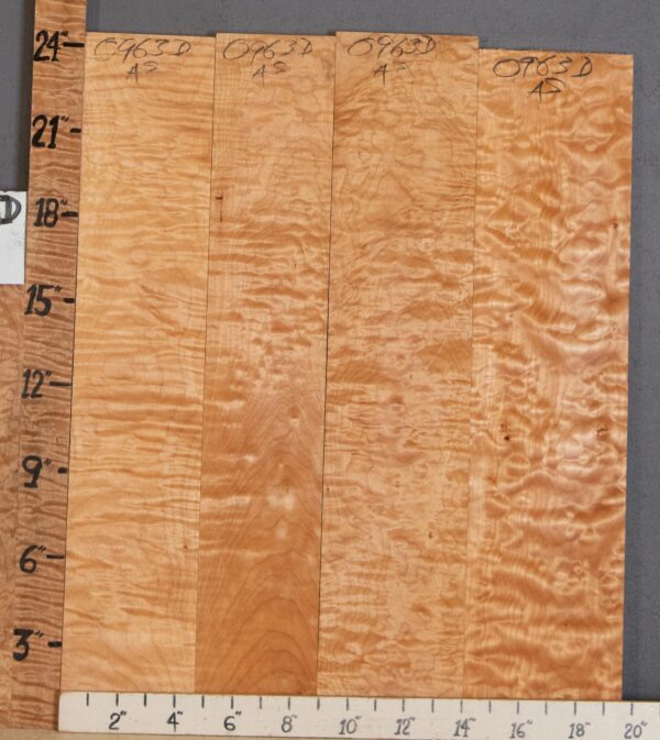 5A Quilted Maple 4 Board Set 19"1/2 X 24" X 4/4" (NWT-0963D)