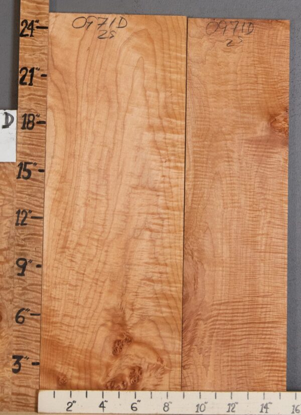 5A Curly Maple 2 Board Set 15"1/4 X 24" X 4/4" (NWT-0971D)