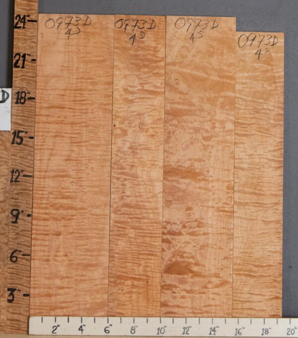 5A Curly Maple 4 Board Set 19"1/4 X 23" X 4/4" (NWT-0973D) - Image 2