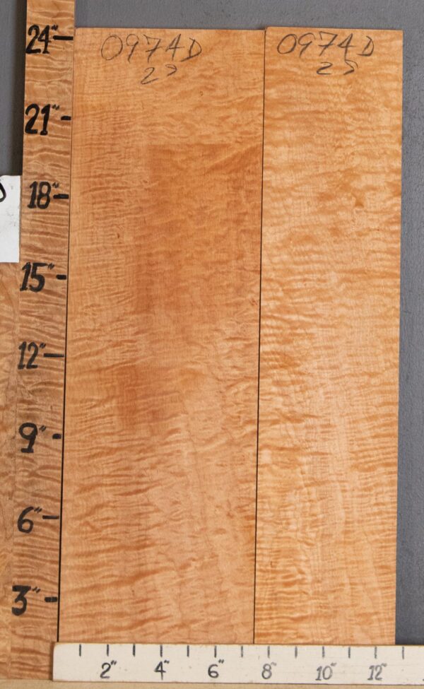 5A Curly Maple 2 Board Set 12"1/2 X 24" X 4/4" (NWT-0974D)