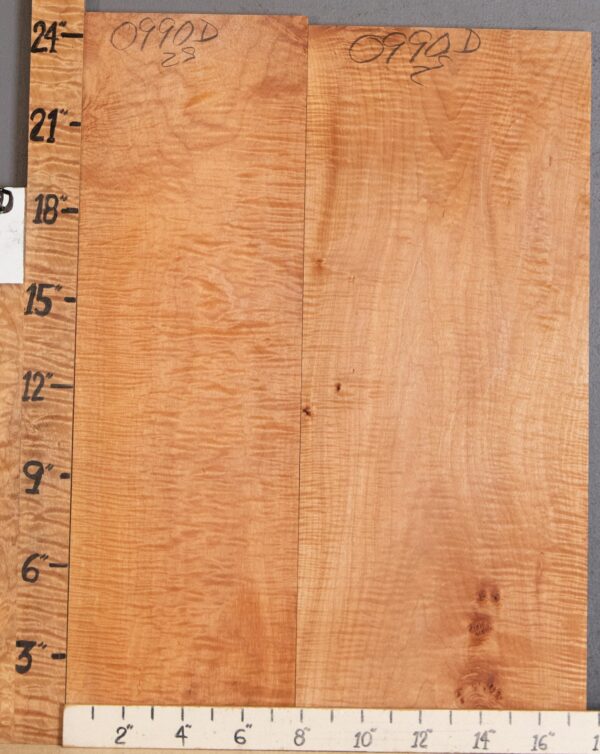 5A Curly Maple 2 Board Set  17"1/2 X 24" X 4/4" (NWT-0990D)