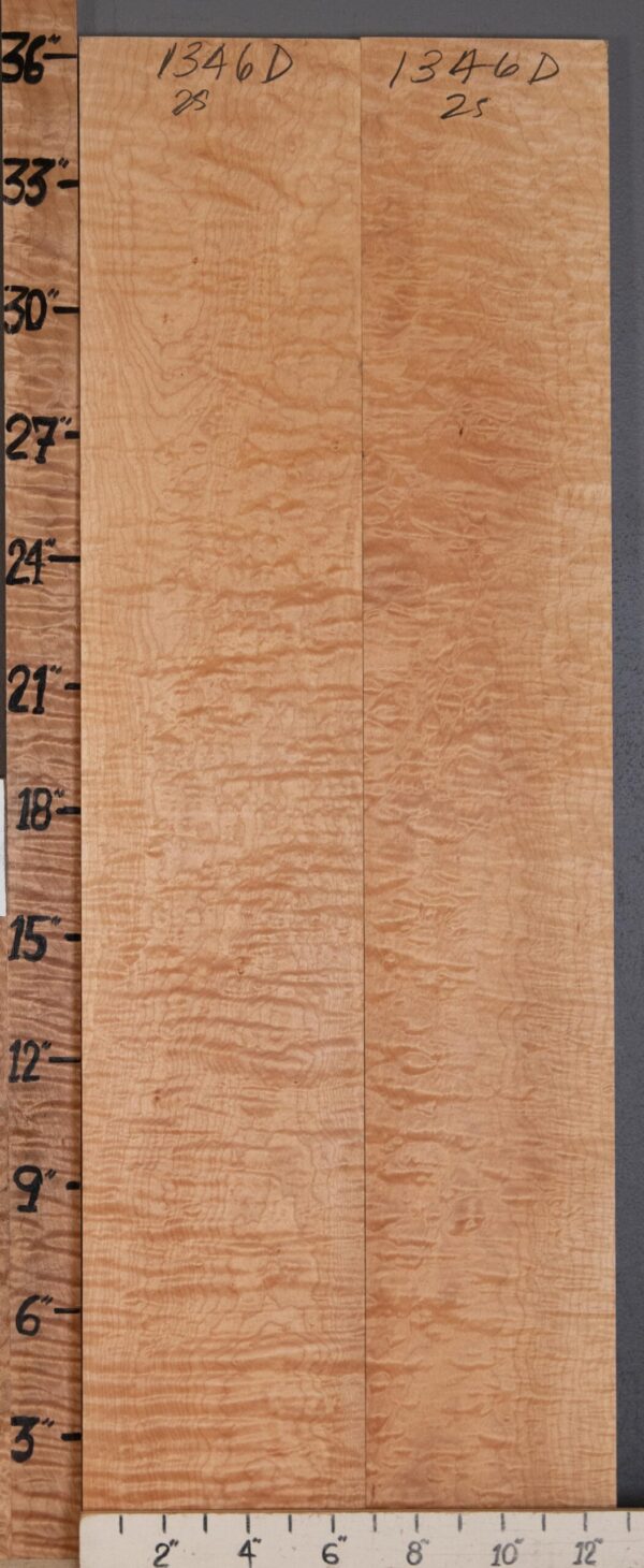 Musical Curly Maple 2 Board Set Lumber 12"3/4 X 36" X 3/4" (NWT-1346D)