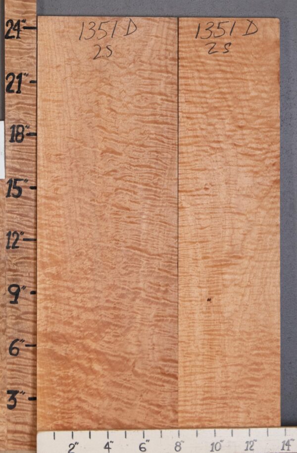 Musical Curly Maple 2 Board Set Lumber 13"3/4 X 25" X 3/4" (NWT-1351D)