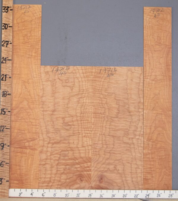 Musical Curly Maple 4 Board Set Lumber 28"1/2 X 34" X .130" Back Halves: 18"1/4 X 23" X .140 Side: 10" X 34" X .140" (NWT-1471D) - Image 2