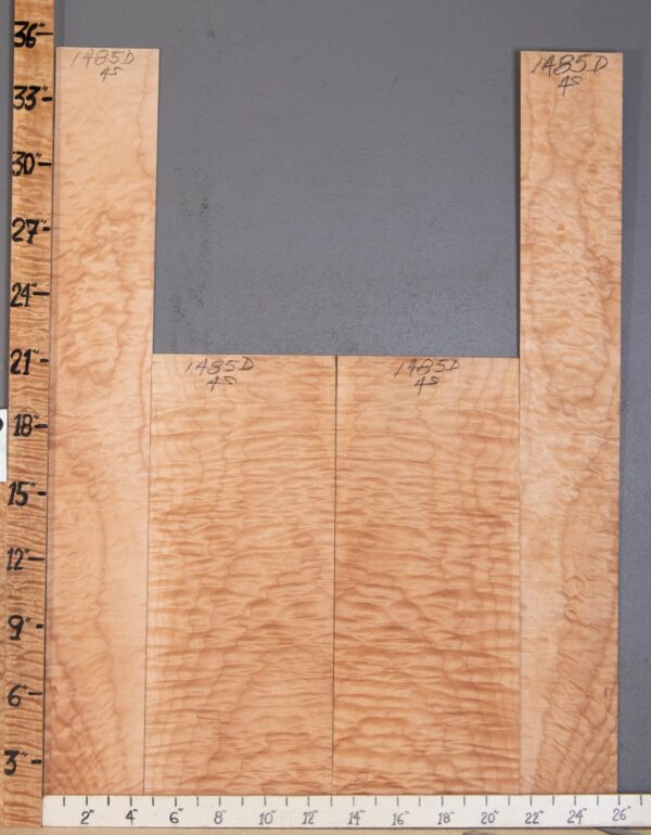 Musical Quilted Maple 4 Board Set Lumber 26" X 35" X 1/4" Back Halves: 17" X 21" X 1/4" Sides: 9" X 35" X .140" (NWT-1485D) - Image 2