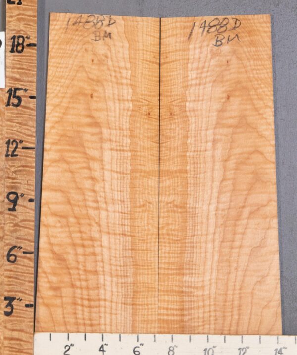 Musical Microlumber Curly Maple Bookmatch Lumber 12"3/4 X 19" X 1/4" (NWT-1488D)