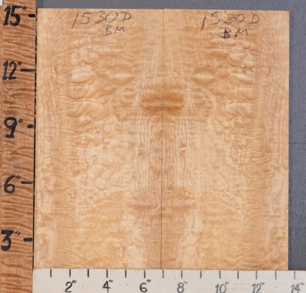 Musical Microlumber Quilted Maple Bookmatch Lumber 13"1/2 X 15" X 1/4" (NWT-1530D)