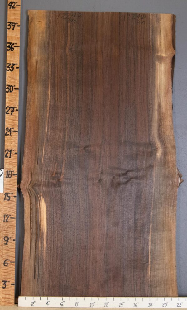 5A Marbled Claro Walnut Bookmatch with Live Edge Lumber 20" X 41" X 4/4" (NWT-1224D) - Image 2