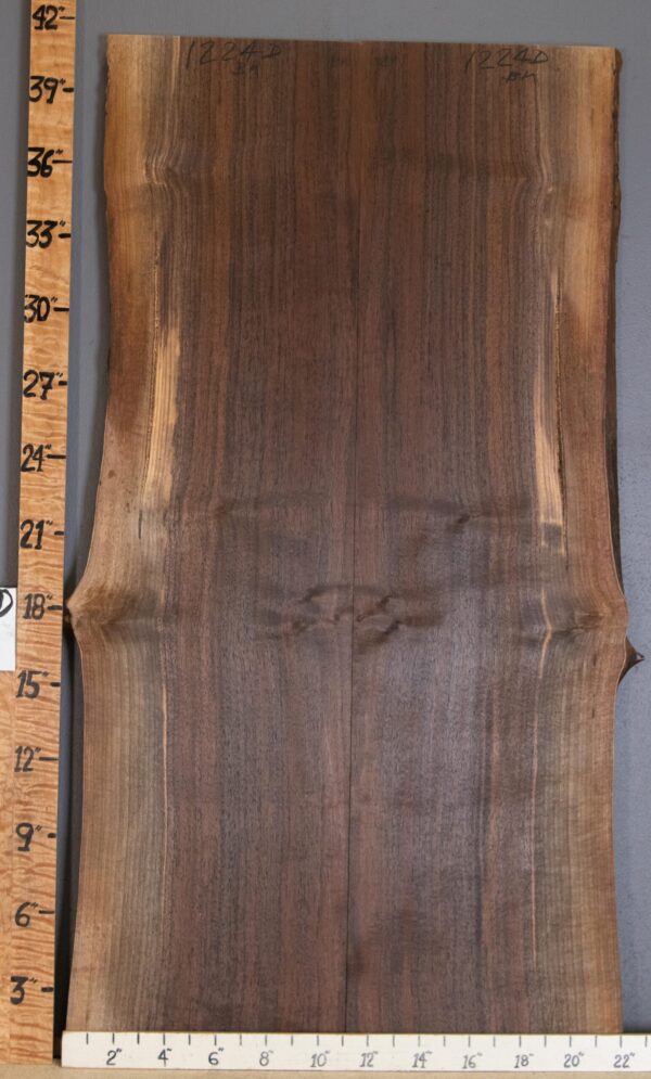 5A Marbled Claro Walnut Bookmatch with Live Edge Lumber 20" X 41" X 4/4" (NWT-1224D)