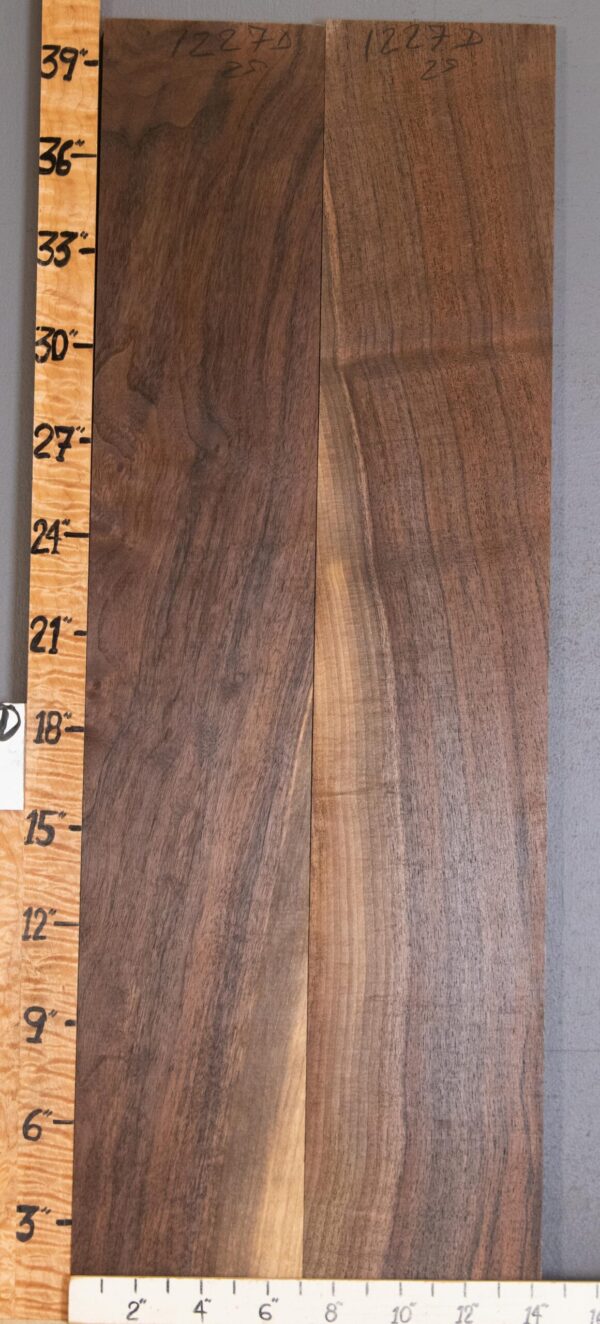 5A Marbled Claro Walnut 2 Board Set Lumber 14"1/4 X 40" X 4/4" (NWT-1227D) - Image 2