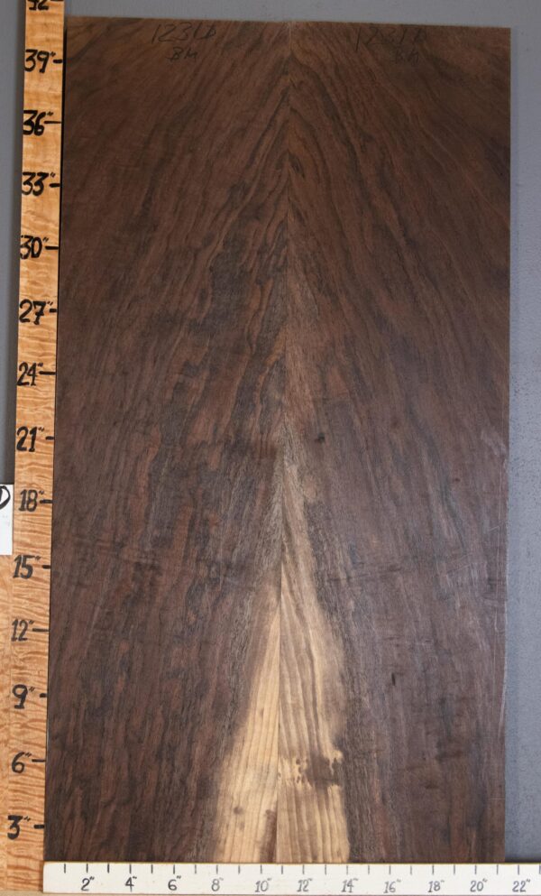 5A Marbled Claro Walnut Bookmatch Lumber 21"1/2 X 41" X 4/4" (NWT-1231D) - Image 2