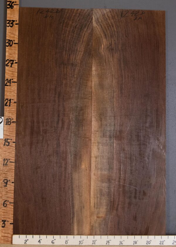 5A Marbled Claro Walnut Bookmatch Vertical Grain Lumber 22"3/4 X 35" X 4/4" (NWT-1242D) - Image 2