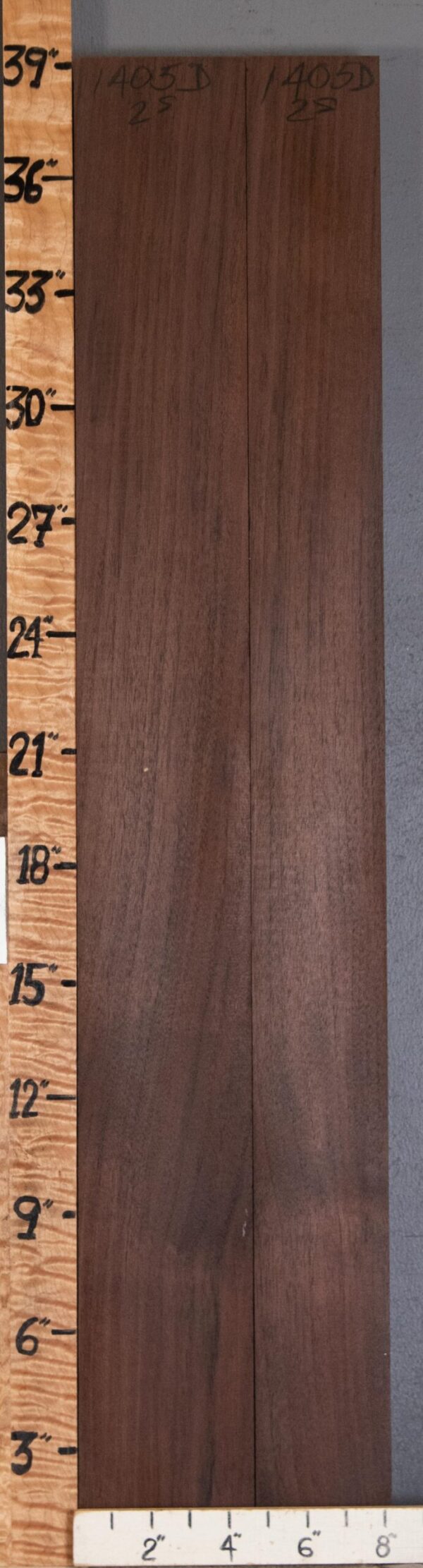 5A Marbled Claro Walnut 2 Board Set Lumber 8" X 39" X 1"3/4 (NWT-1405D)