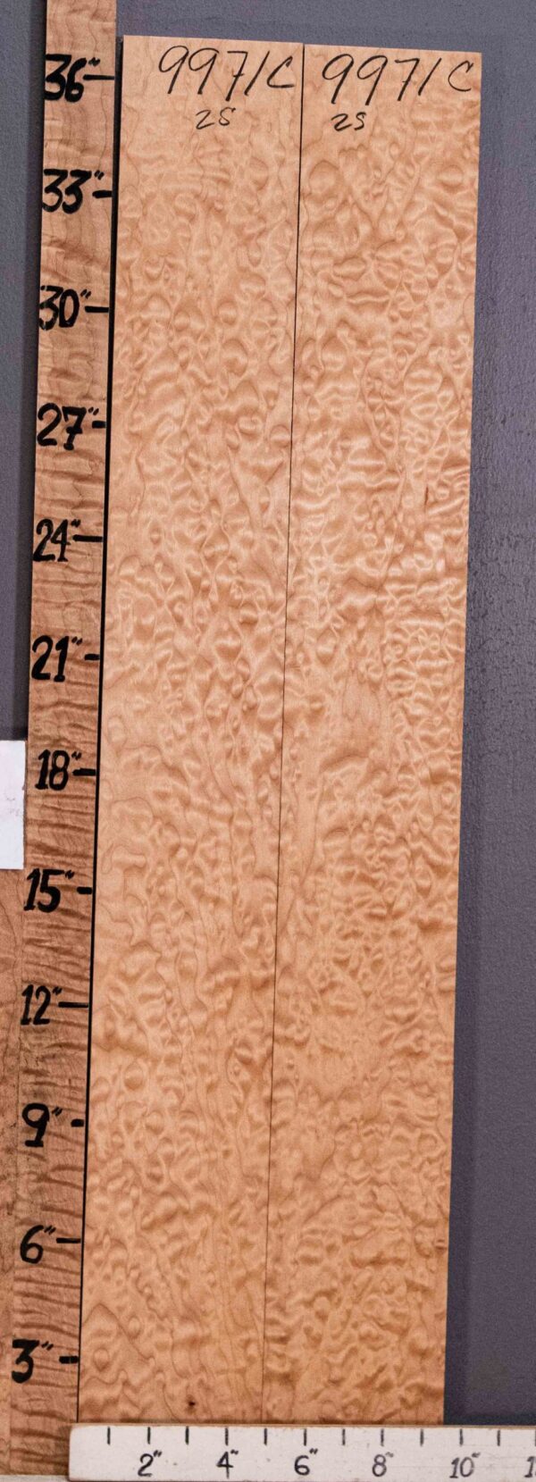 Musical Quilted Maple 2 Board Set 9"1/2 X 37" X 4/4" (NWT-9971C) - Image 2