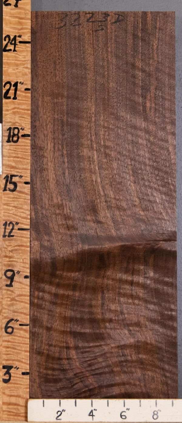 5A Block Curly Marbled Claro Walnut Lumber 9"1/4 X 26" X 1"3/4 (NWT-3223D) - Image 2