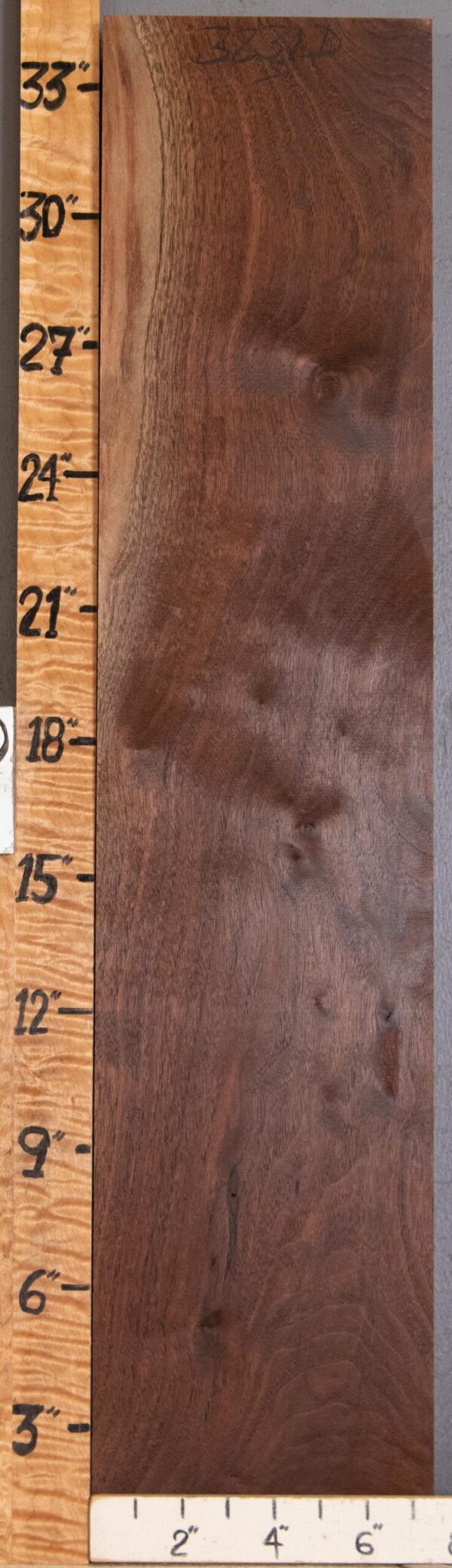 5A Block Marbled Claro Walnut Lumber 7"3/8 X 34" X 1"5/8 (NWT-3231D) - Image 2