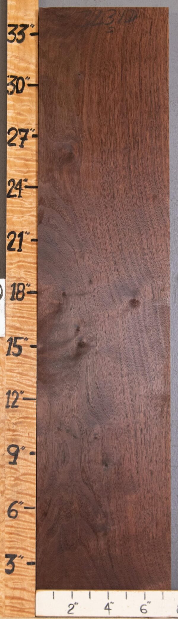 5A Block Marbled Claro Walnut Lumber 7"3/8 X 34" X 1"5/8 (NWT-3231D)