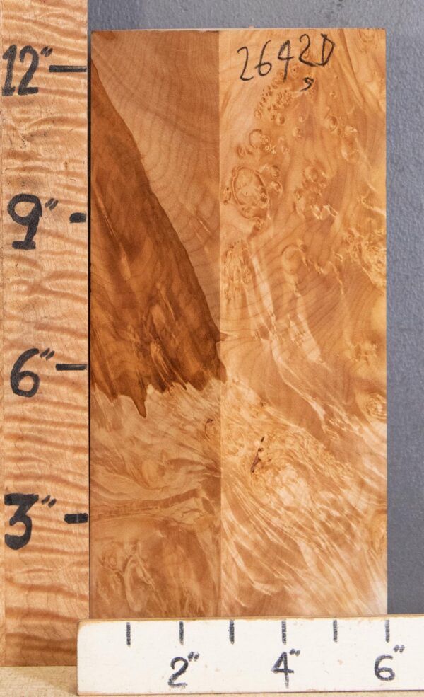 5A Block Burl Spalted Maple Lumber 4"3/4 X 12" X 3"6/8 (NWT-2642D) - Image 2