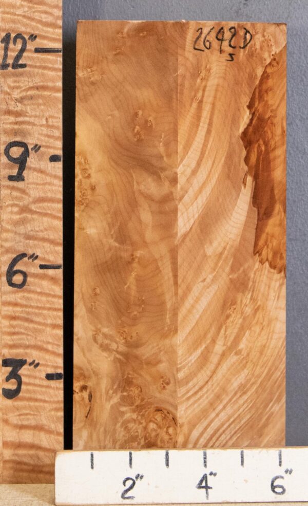 5A Block Burl Spalted Maple Lumber 4"3/4 X 12" X 3"6/8 (NWT-2642D)