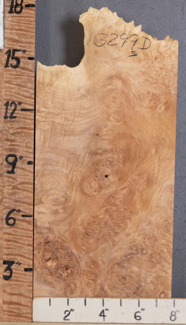 5A Block Burl Maple with Live Edge Lumber 7"3/4 X 17" X 2"1/8 (NWT-3299D) - Image 2