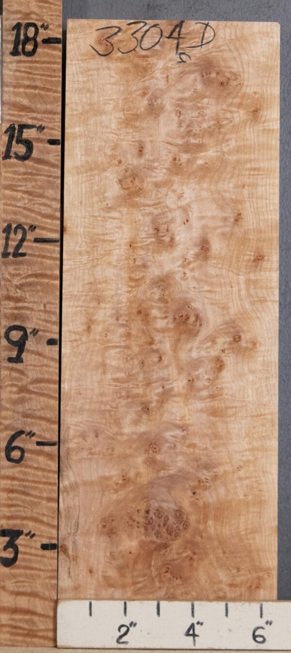 5A Block Burl Maple Lumber 6"3/8 X 18" X 2" (NWT-3304D)