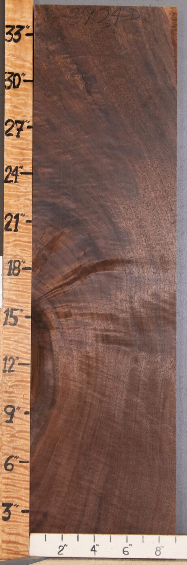 5A Block Marbled Claro Walnut Lumber 9" X 34" X 1"1/2 (NWT-2904D)