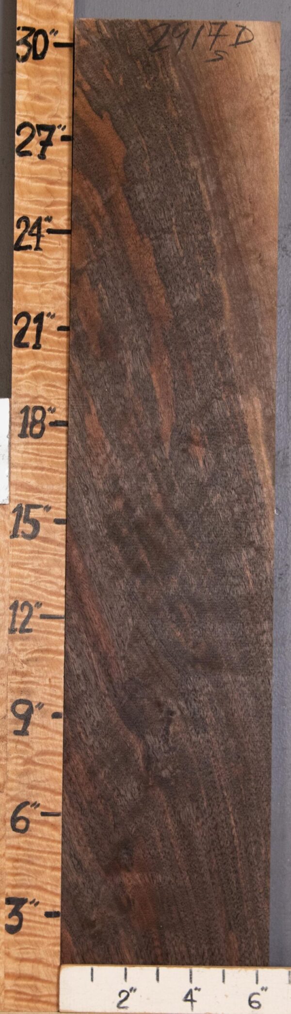 5A Block Marbled Claro Walnut Lumber 6"3/8 X 30" X 1"3/4 (NWT-2917D)