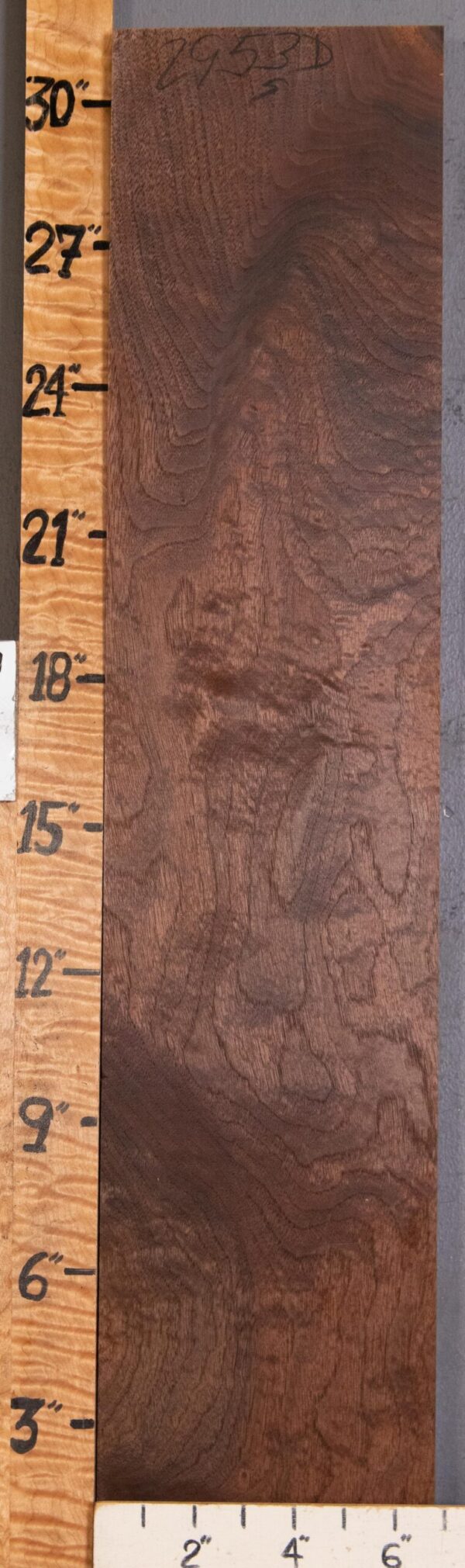 5A Block Marbled Claro Walnut Lumber 6"3/4 X 31" X 1"3/4 (NWT-2953D)