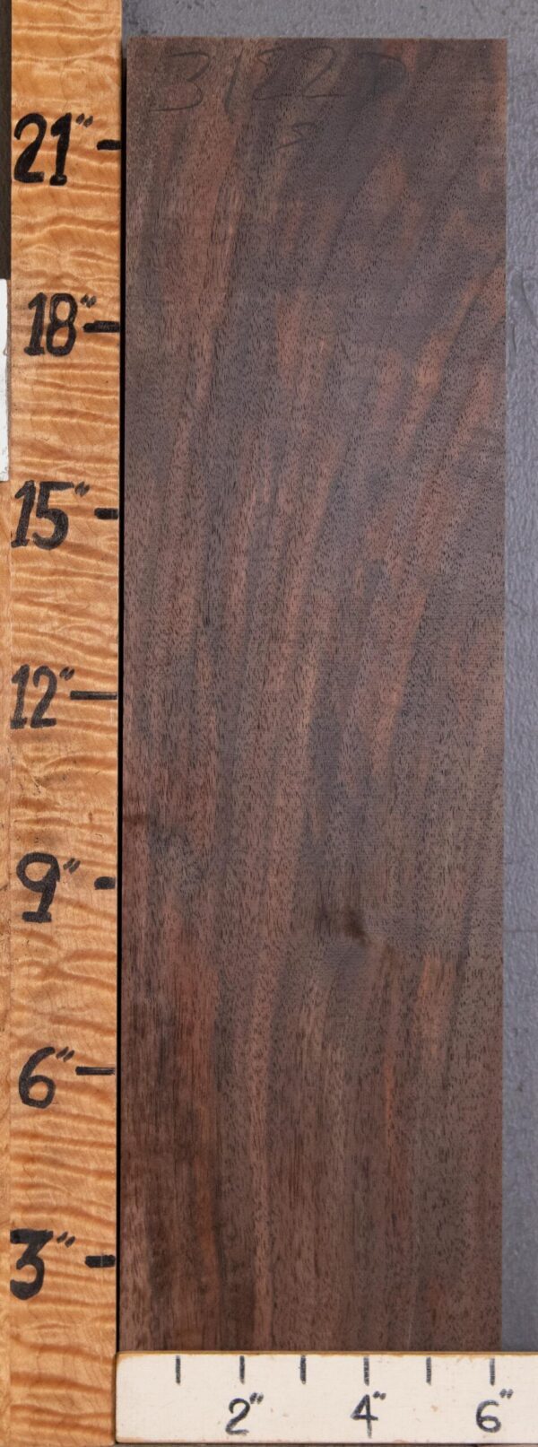 5A Block Marbled Claro Walnut Lumber 6"1/8 X 22" X 1"3/4 (NWT-3122D) - Image 2