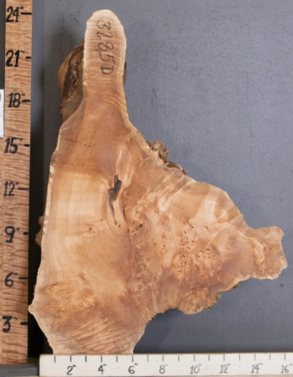 5A Cap Burl Maple with Live Edge Lumber 15" X 23" X 5" (NWT-3285D)