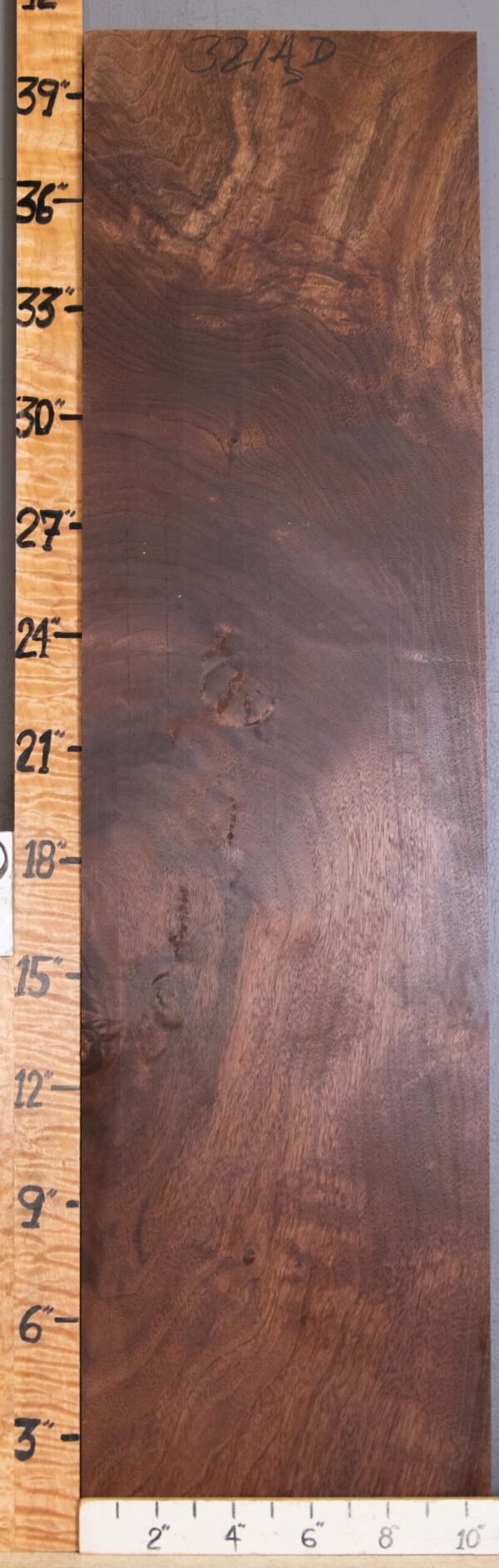 5A Marbled Claro Walnut Lumber 10"5/8 X 40" X 1"1/2 (NWT-3214D)