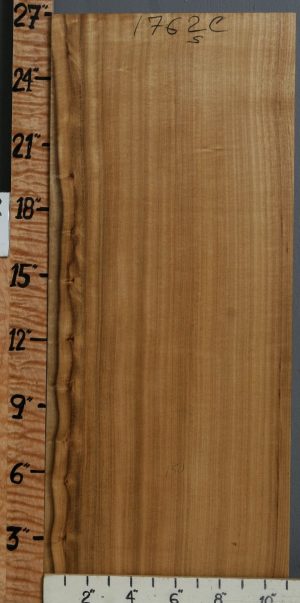 5A Curly Myrtlewood Block with Live Edge 11"1/8 X 27" X 1"3/8 (NWT-1762C)