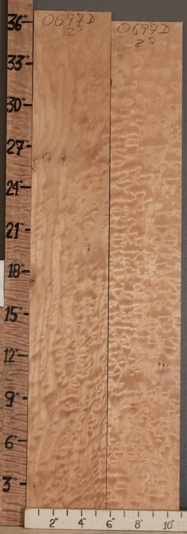 5A Quilted Maple 2 Board Set 10"3/4 X 36" X 4/4" (NWT-0697D)