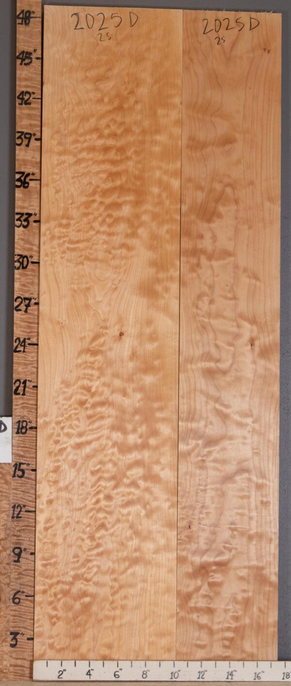 4A Quilted Maple 2 Board Set Lumber 17"1/2 X 48" X 4/4" (NWT-2025D)