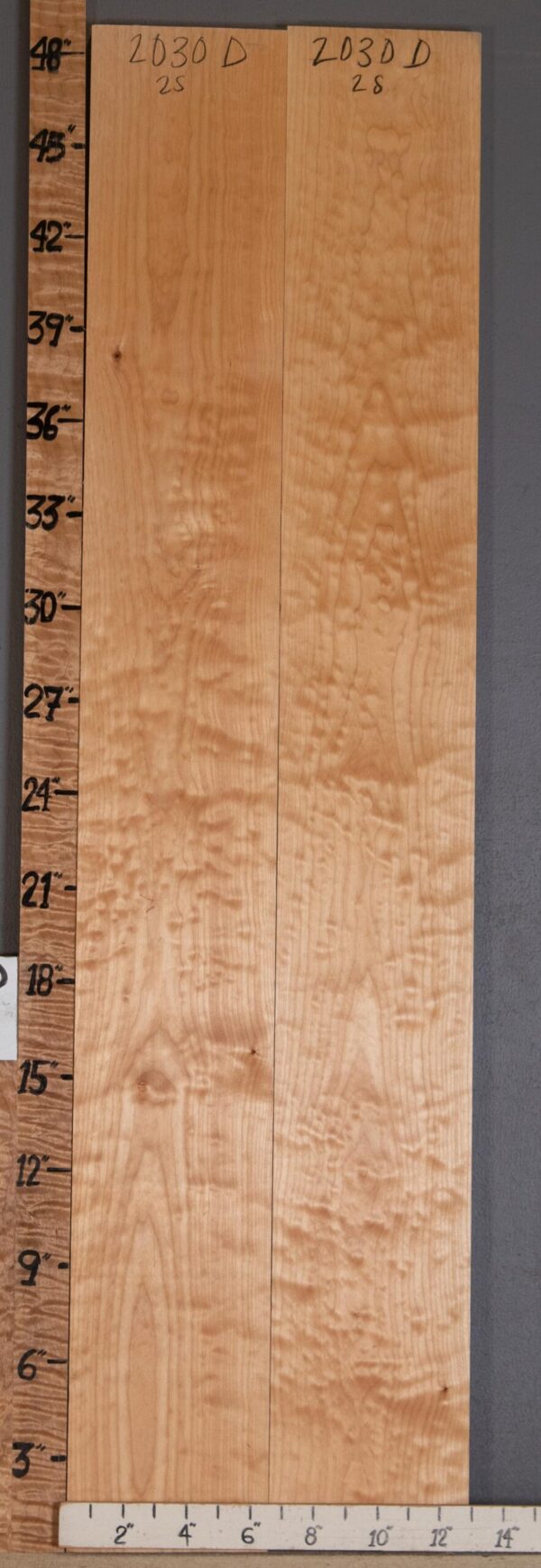 4A Quilted Maple 2 Board Set Lumber 12"1/2 X 48" X 4/4" (NWT-2030D) - Image 2