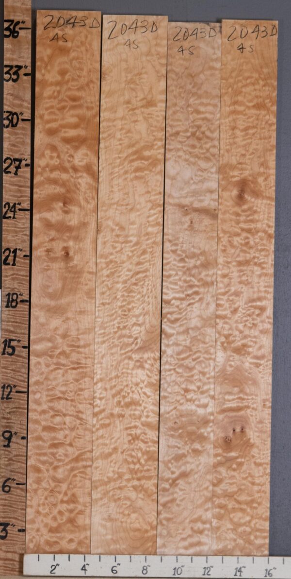 5A Quilted Maple 4 Board Set Lumber 15"7/8 X 36" X 4/4" (NWT-2043D) - Image 2