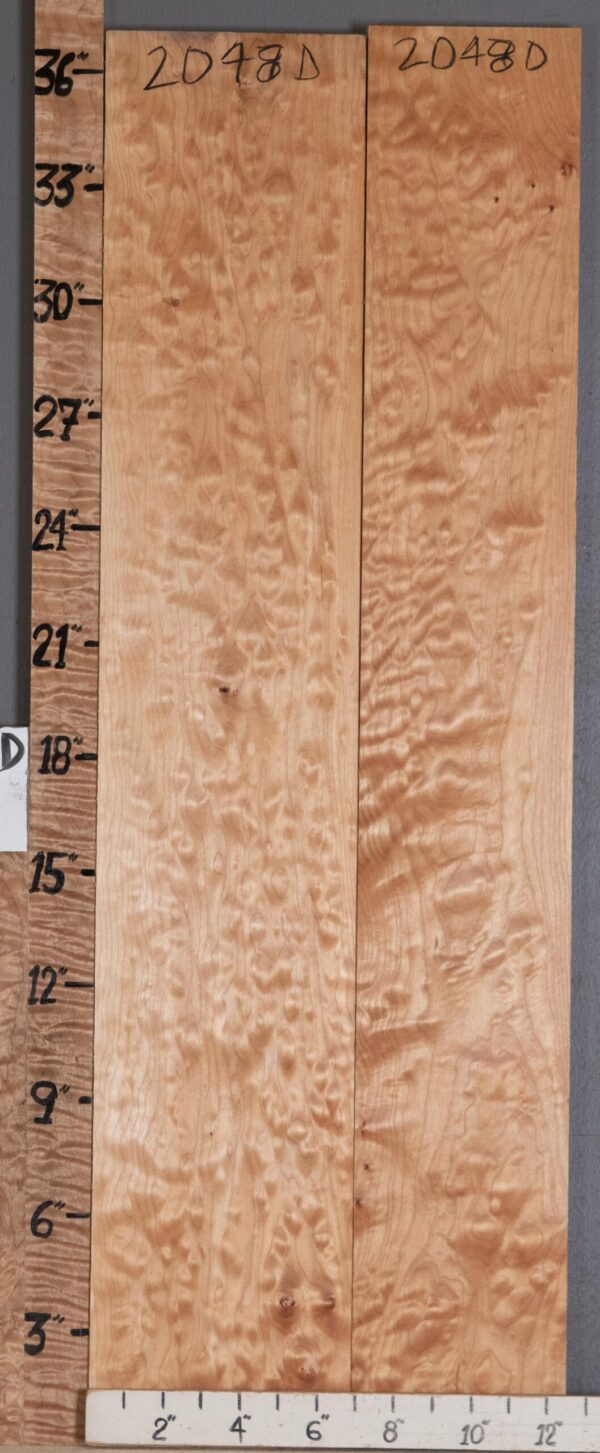 5A Quilted Maple 2 Board Set Lumber 12"1/4 X 37" X 4/4" (NWT-2048D)