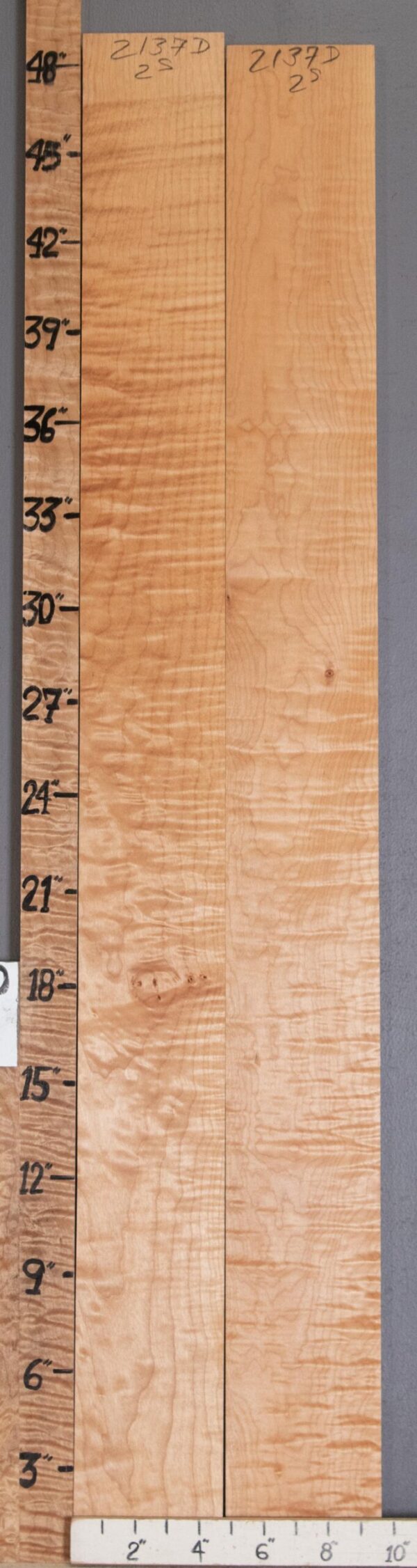 5A Curly Maple 2 Board Set Lumber 9"3/8 X 48" X 4/4" (NWT-2137D) - Image 2